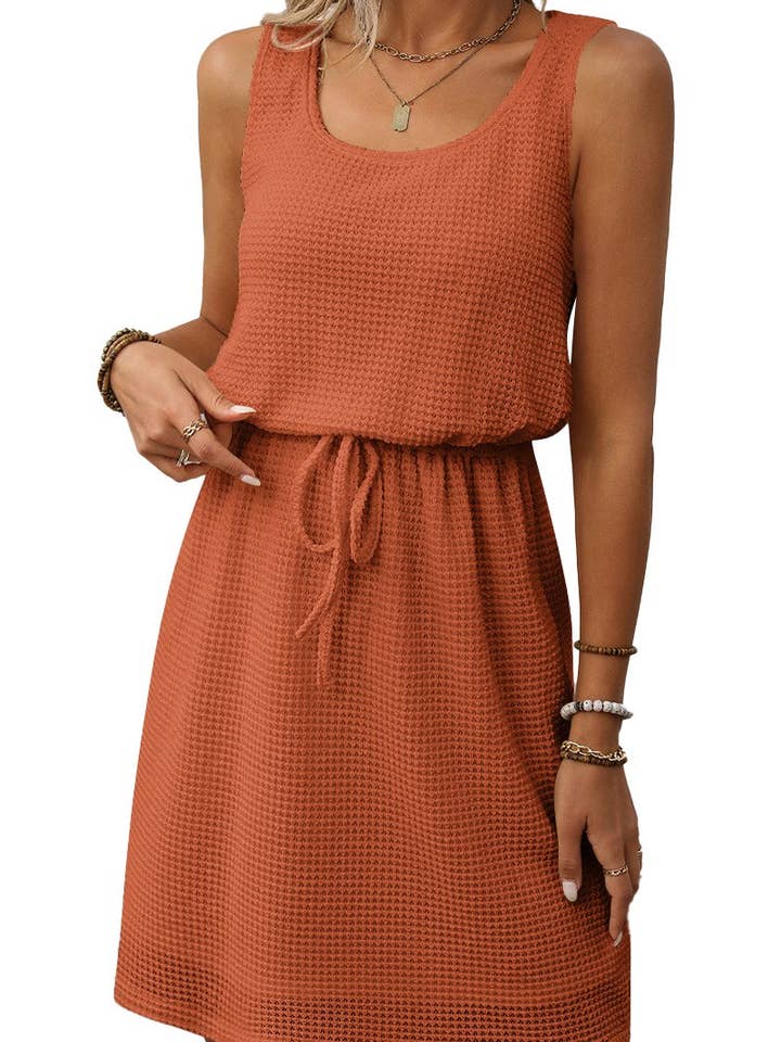NINEXIS - Wholesale Dress - Women's - CWDSD7454_SUMMER SQUARE NECK SLEEVELESS VEST DRESS