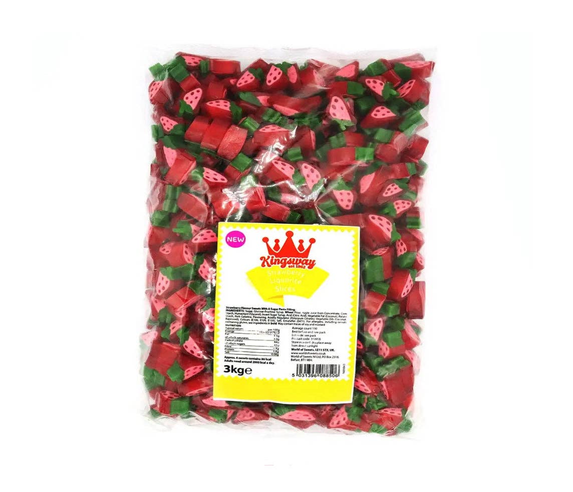 Gaffney's Sweets & Treats Wholesale – Gomas por atacado – Saco de 3 KG para descascador de morango Kingsway1