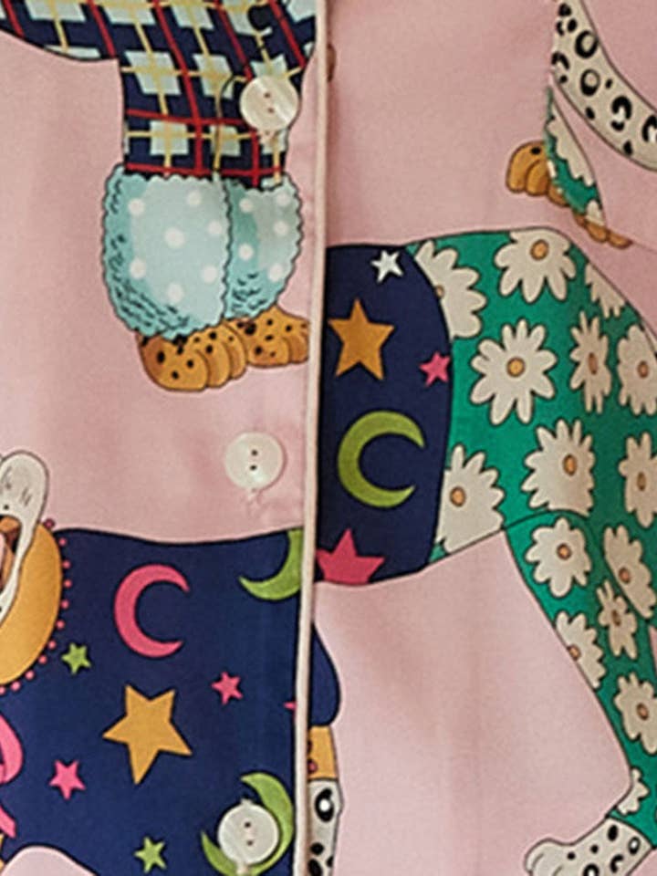 MULTI Playful Animal Print Pajama Set for wholesale on Faire7
