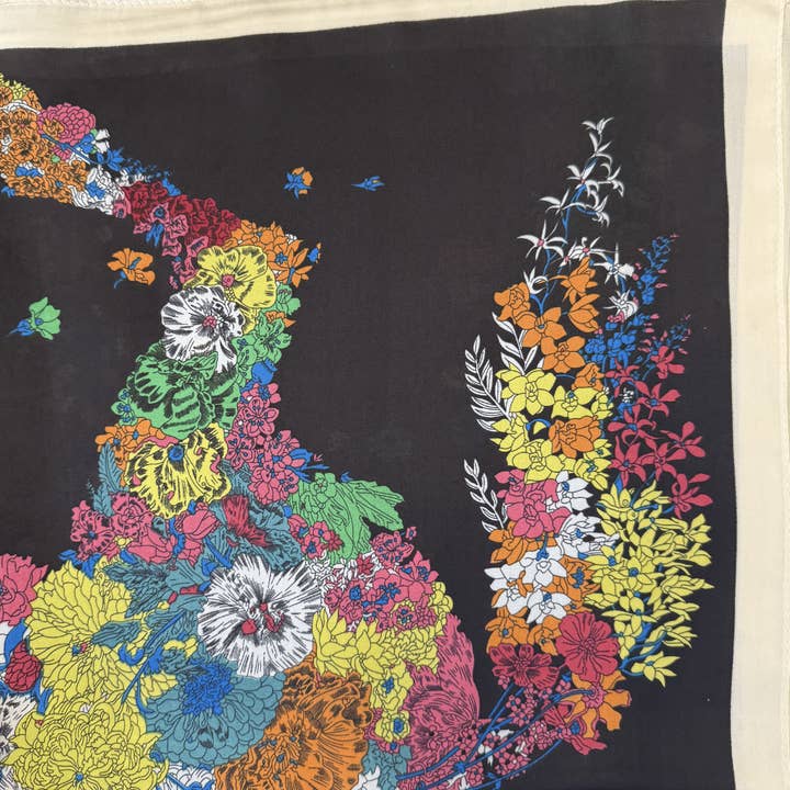 German Fuentes Handbags - Wholesale Scarf – Women's - YF08-C97 FLORAL ELEGANCE EQUINE SMALL SQUARE SCARF