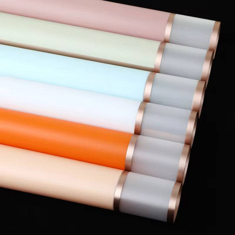 Elegant Design Supply - Wholesale Wrapping Paper Roll - Golden Frosted Edge Flower Wrapping Paper (20pcs/bag)7