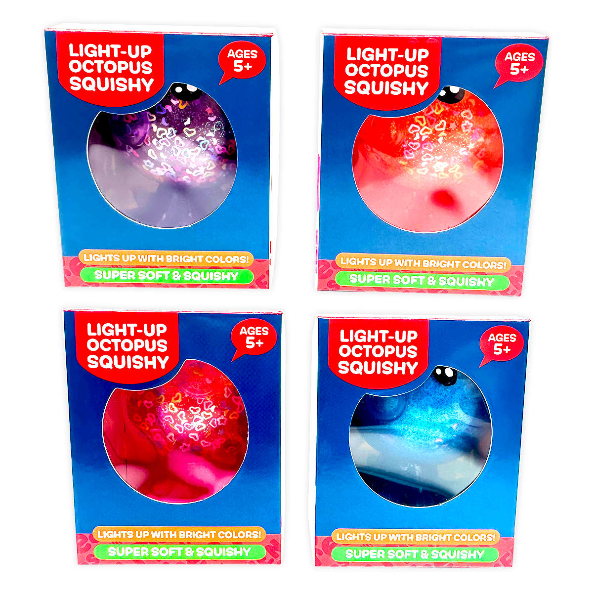Novelty Brands - Wholesale Squishy Toy - Kids & Baby - So Much Fun! Squishy Light Up Octopus Boxed Toy - 12/Display2