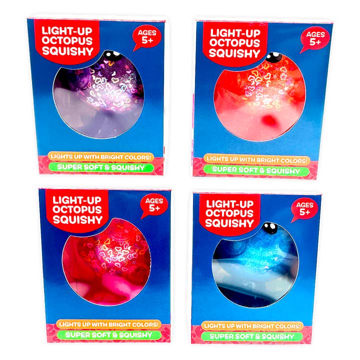 Novelty Brands - Wholesale Squishy Toy - Kids & Baby - So Much Fun! Squishy Light Up Octopus Boxed Toy - 12/Display2