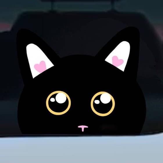 Cute Black Cat Peeker Car Decal |Sticker For Vehicles for wholesale by Toadstool Creations