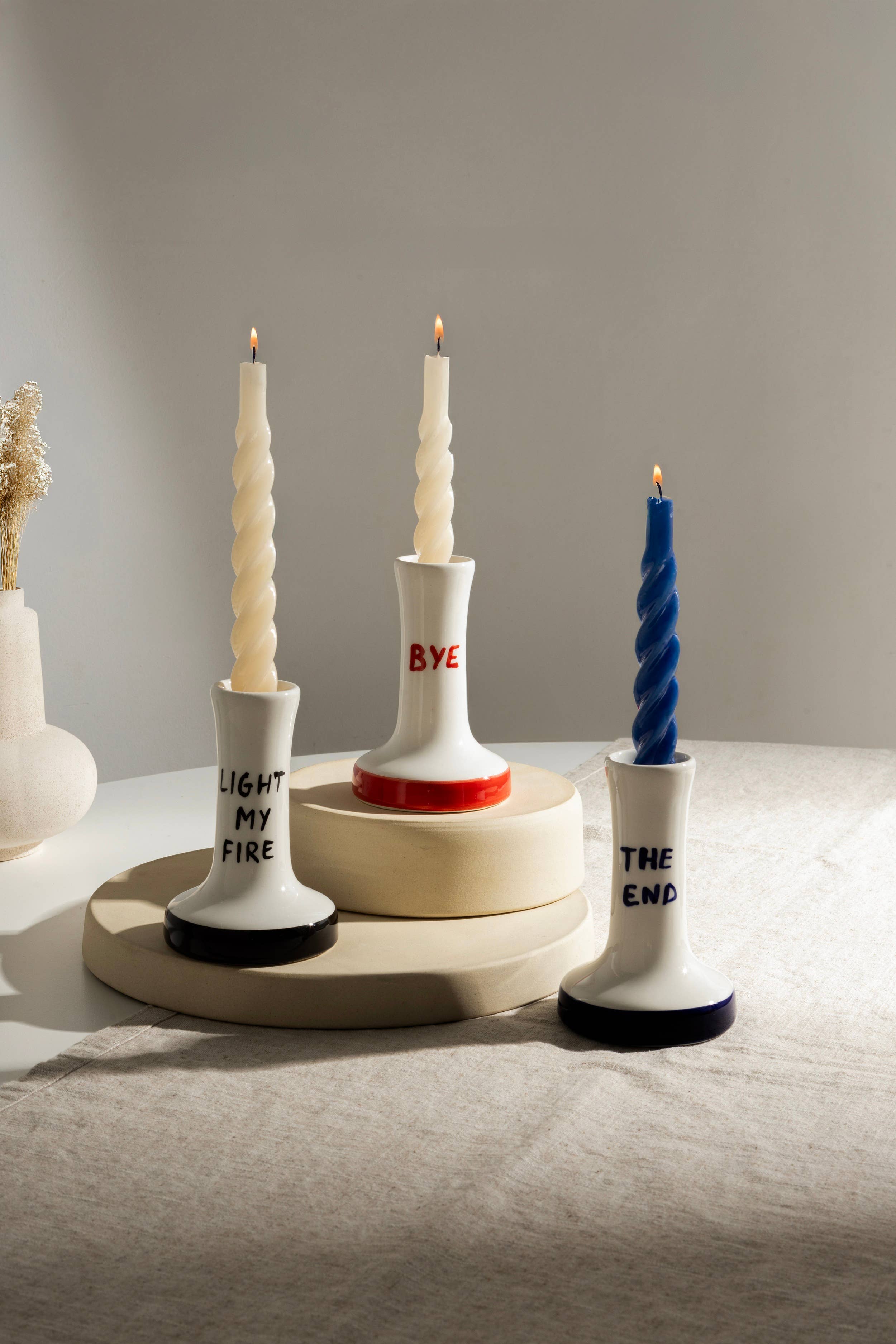 Really Nice Things - Wholesale Candle Holder - Set of 3 Ceramic Candle Holders Light my Fire1