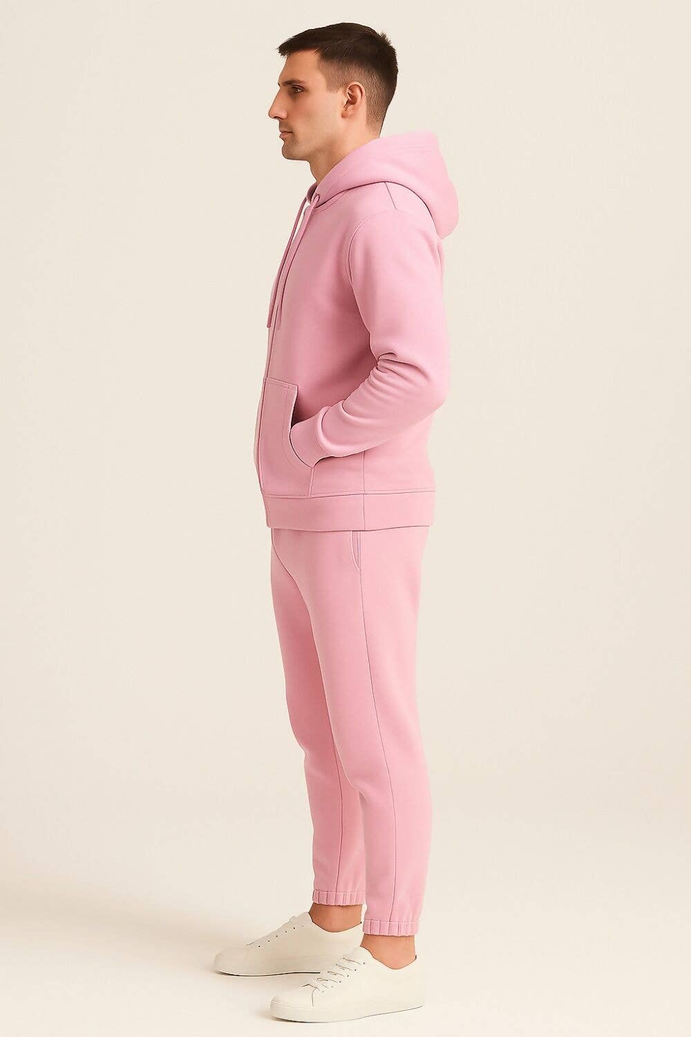 justyouroutfit – Engroshandel Træningsdragt – til mænd – Plain fleece joggingbukser med lommer og ensfarvet tracksuit2