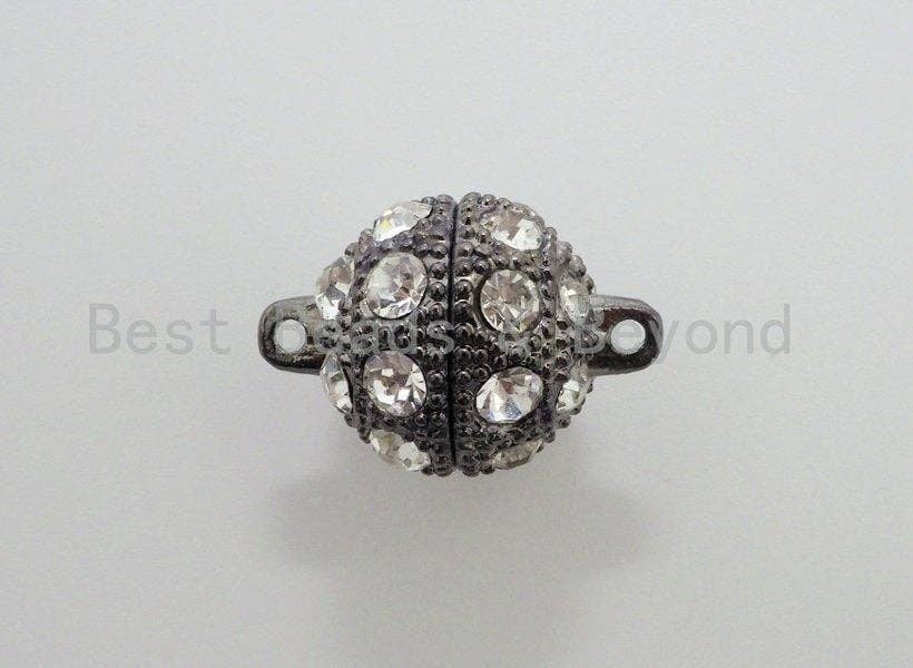 BestBeads&Beyond - Wholesale Clasp - White/Silver/Gold/Rose Gold/Black Rhodium Plated Strong Magnetic Ball Clasp, Clasp Findings,10mm,12mm,14mm,16mm Clasps ,SKU#C621