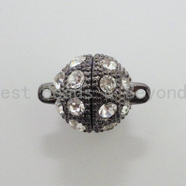 BestBeads&Beyond - Wholesale Clasp - White/Silver/Gold/Rose Gold/Black Rhodium Plated Strong Magnetic Ball Clasp, Clasp Findings,10mm,12mm,14mm,16mm Clasps ,SKU#C621
