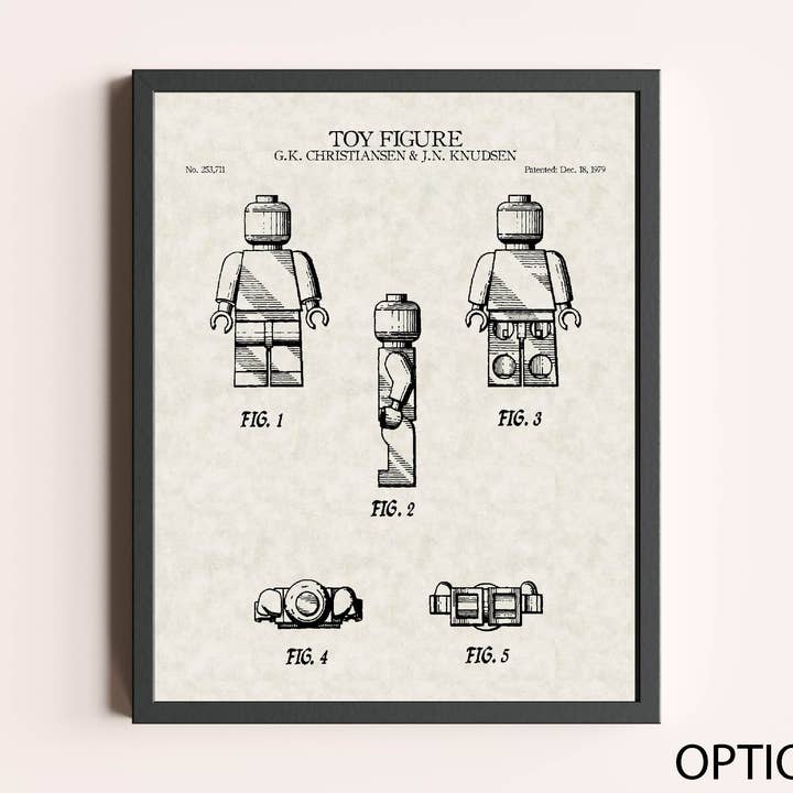 Lego Minifigur Stående Patentutskrift för wholesale av Damon D Chan