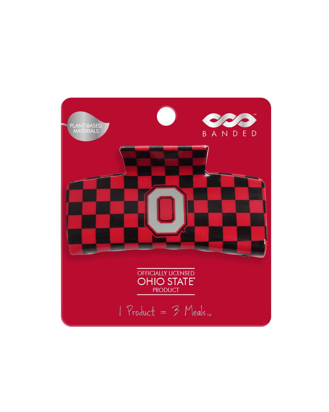 BANDED - Wholesale Hair Clip - Women's - Ohio State® Eco Checkered Block O - Logo Claw Clip4