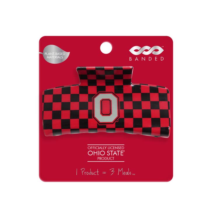 BANDED - Wholesale Hair Clip - Women's - Ohio State® Eco Checkered Block O - Logo Claw Clip4
