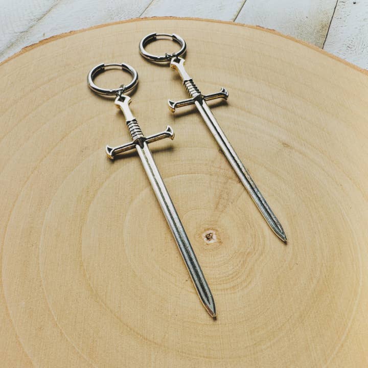 Pendientes de Espada - Estilo Gótico, Punk, Brujería en Plata para venta al por mayor de Same Sunset Design