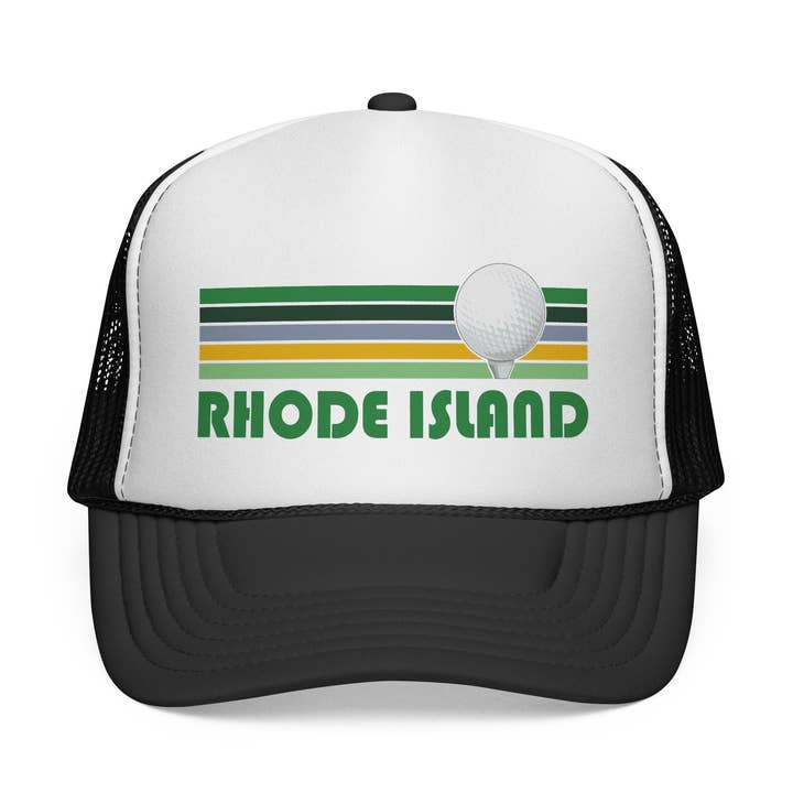 Rhode Island Retro Golf Trucker Hat for wholesale by Hey Mountains