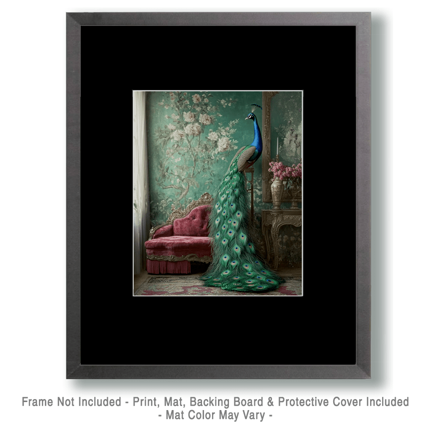 Mowbi - Wholesale Art Print - Peacock Morning - Bedroom Art Prints – 8″x10″ Artwork in 11″x14″ Mat1