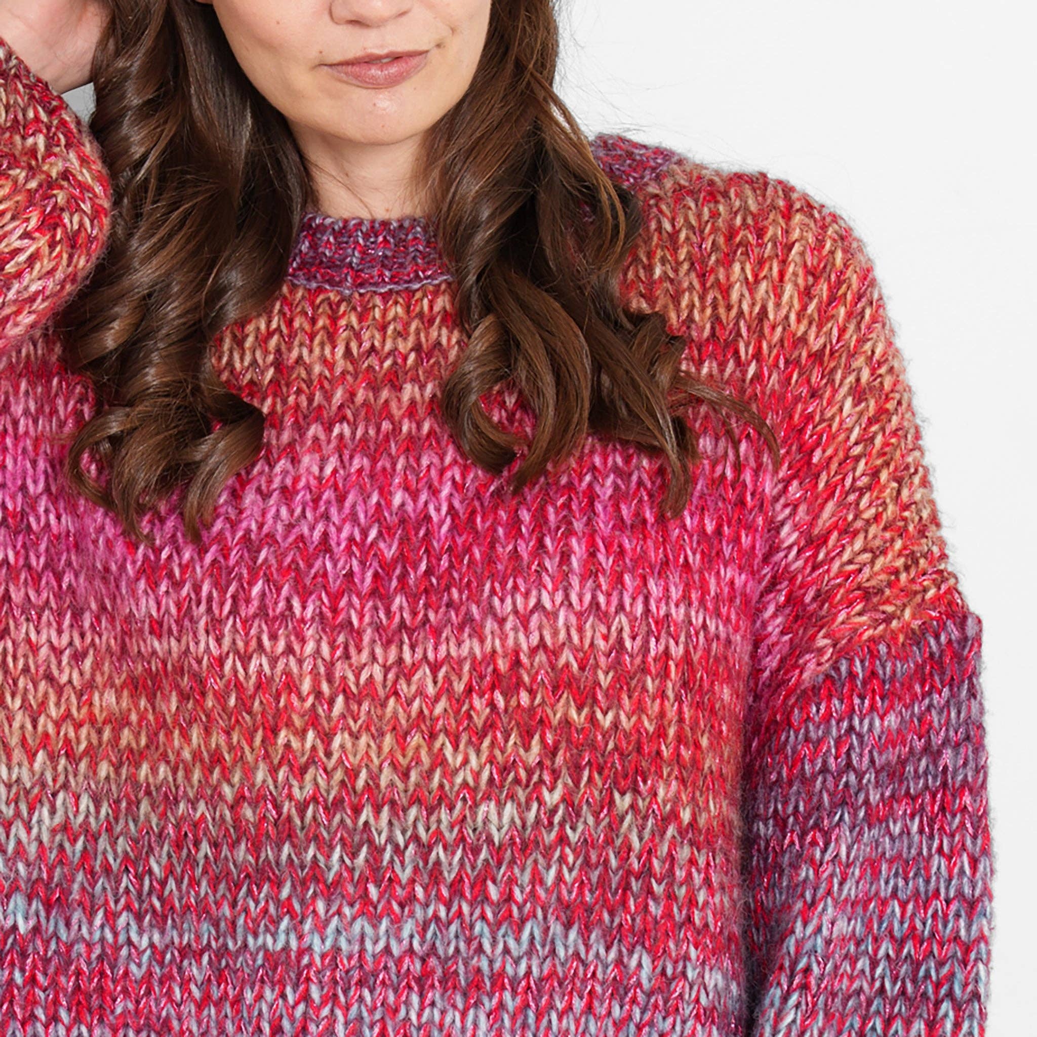 Sarta - Wholesale Knit Sweater - Women's - Opal Wool Blend Jumper- Pink, Ombre Stripe7