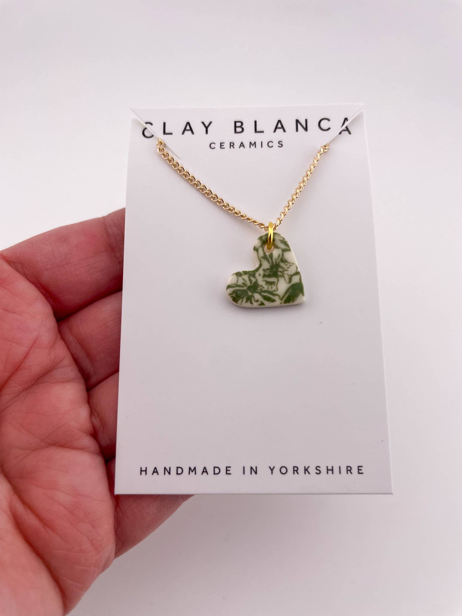 Clay Blanca - Wholesale Pendant/Charm Necklace - Green China Small Heart (side) Pendant necklace (Options)3