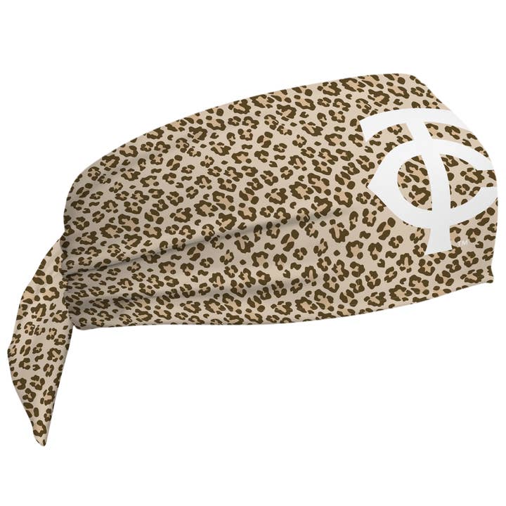 Twins Wide Tieback Cooling Headband: Cheetah Cap Logo for wholesale by Vertical Athletics