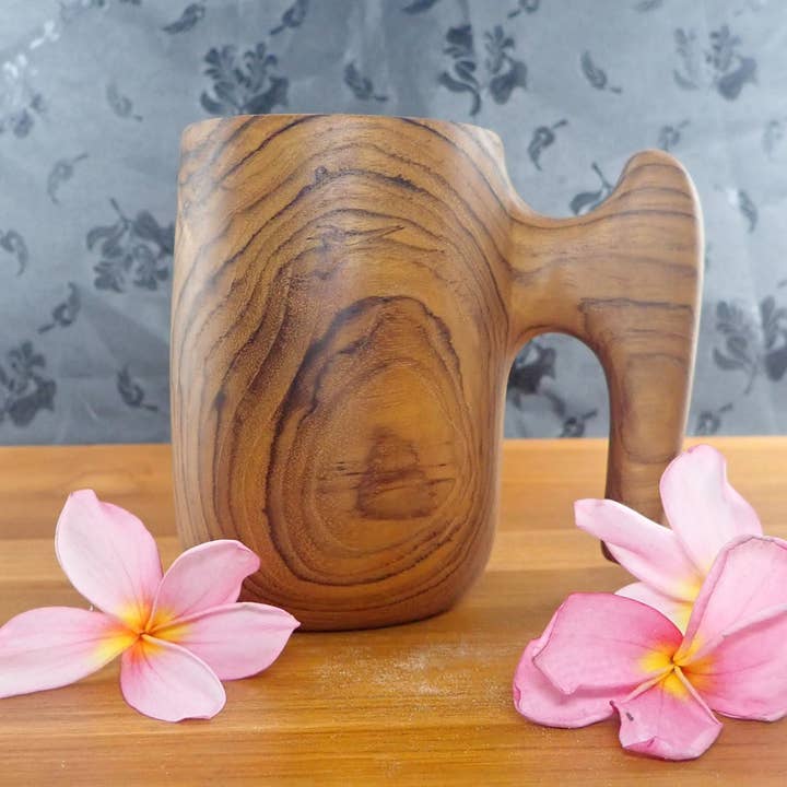 Ubud Glass - Wholesale Beer glass/mug - Teak Beer Mug In 16 Ounces.1