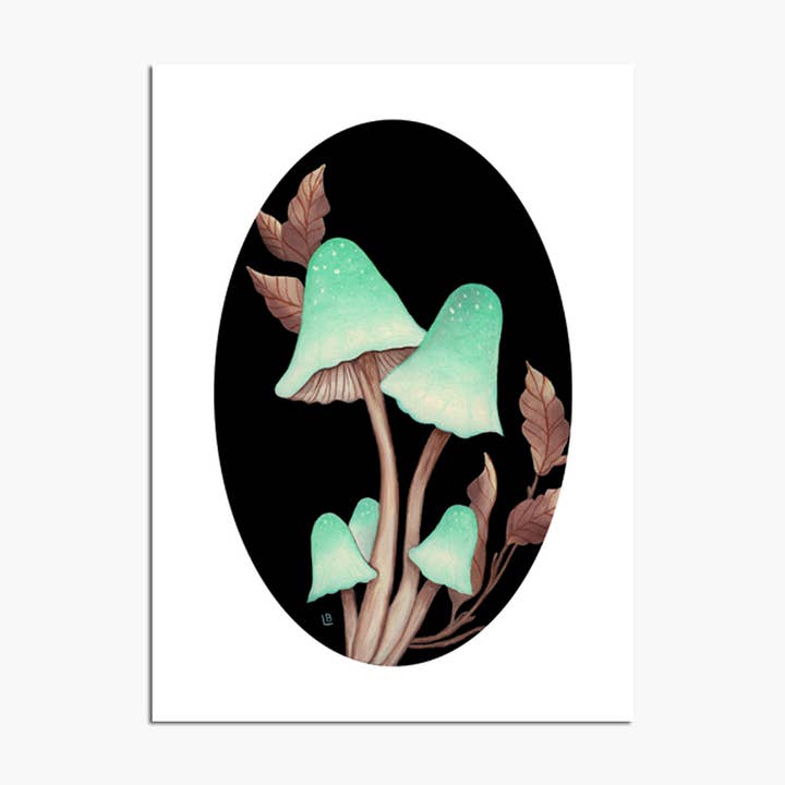 Tirage artistique Blue Crush Mushroom pour la vente par The Art of Lea Barozzi
