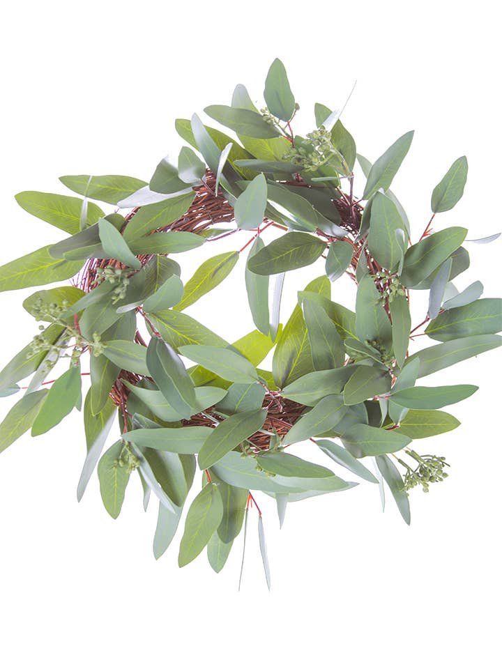 American Best - Wholesale Artificial Flowers - 16" LONG LEAF EUCALYPTUS CANDLE RING0