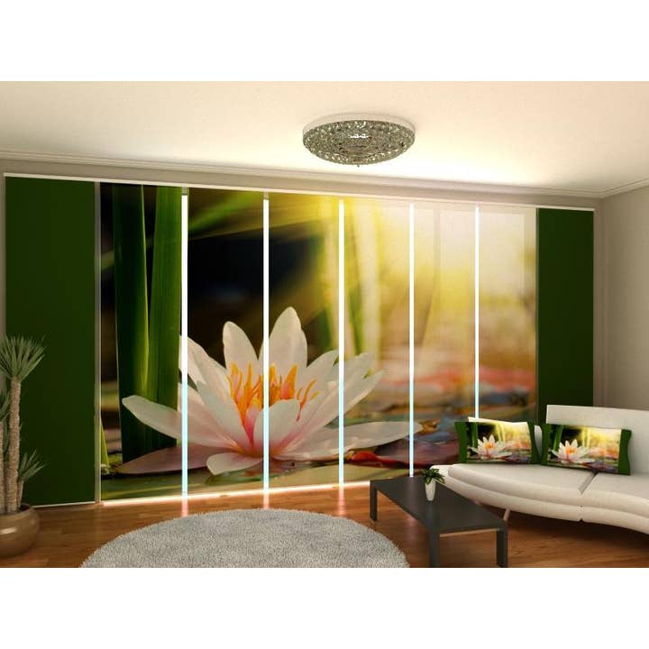 Set of 8 Large Lilies Panel Curtains for wholesale by IlyDecor