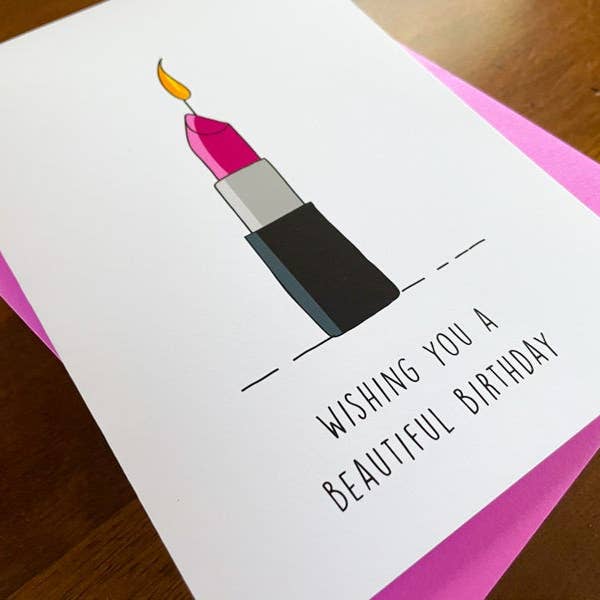 Stone Donut Design, LLC – Großhandel Geburtstagskarten – Schöne Geburtstag Lippenstift Influencer-Karte