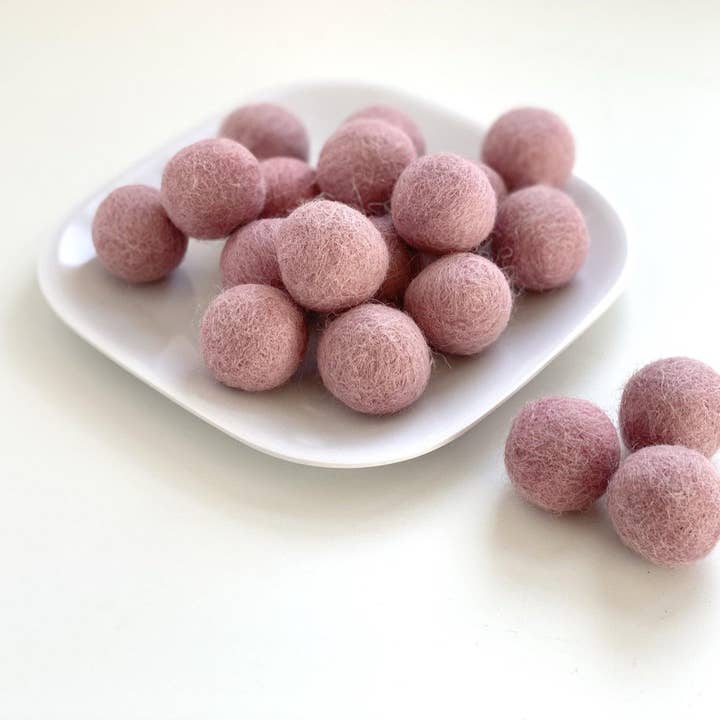 Baby Pink - 2.5 cm Felt Pom Pom Balls for wholesale by Wool Jamboree