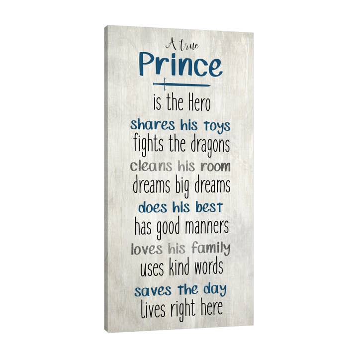 A True Prince Gallery Wrapped Canvas for wholesale by Jaxson Rea