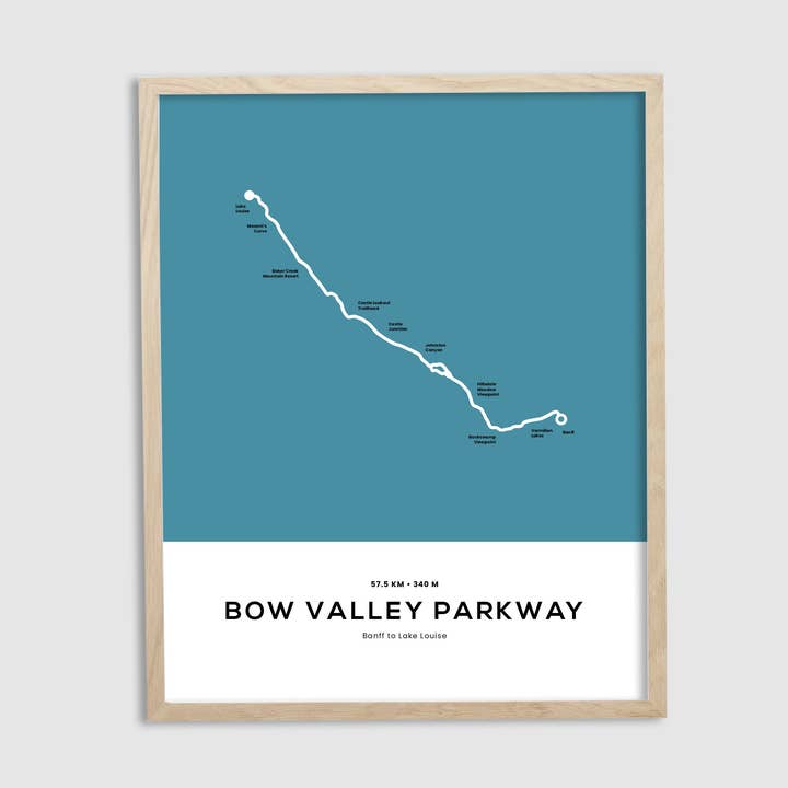 Mappa del sentiero Bow Valley Parkway per la vendita all'ingrosso da parte di Wildly Supply Co.