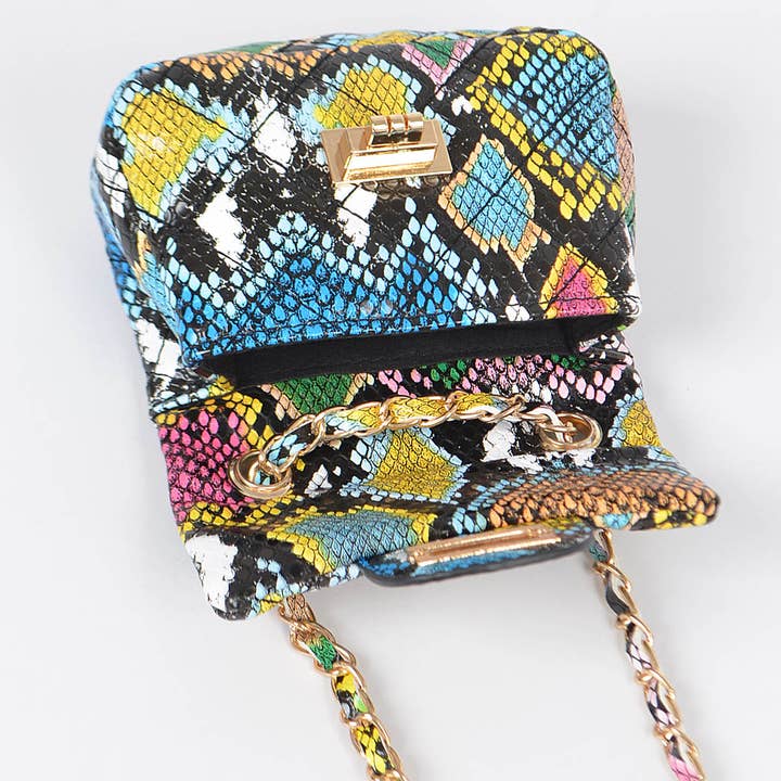 3AM BY H&D ACCESSORIES - Wholesale Crossbody Bag - Women's - Multi Snake Quilted Mini Bag