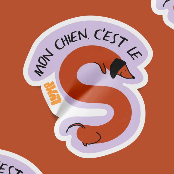 Klistermærke "Min hund er S" for engroshandel hos Lump