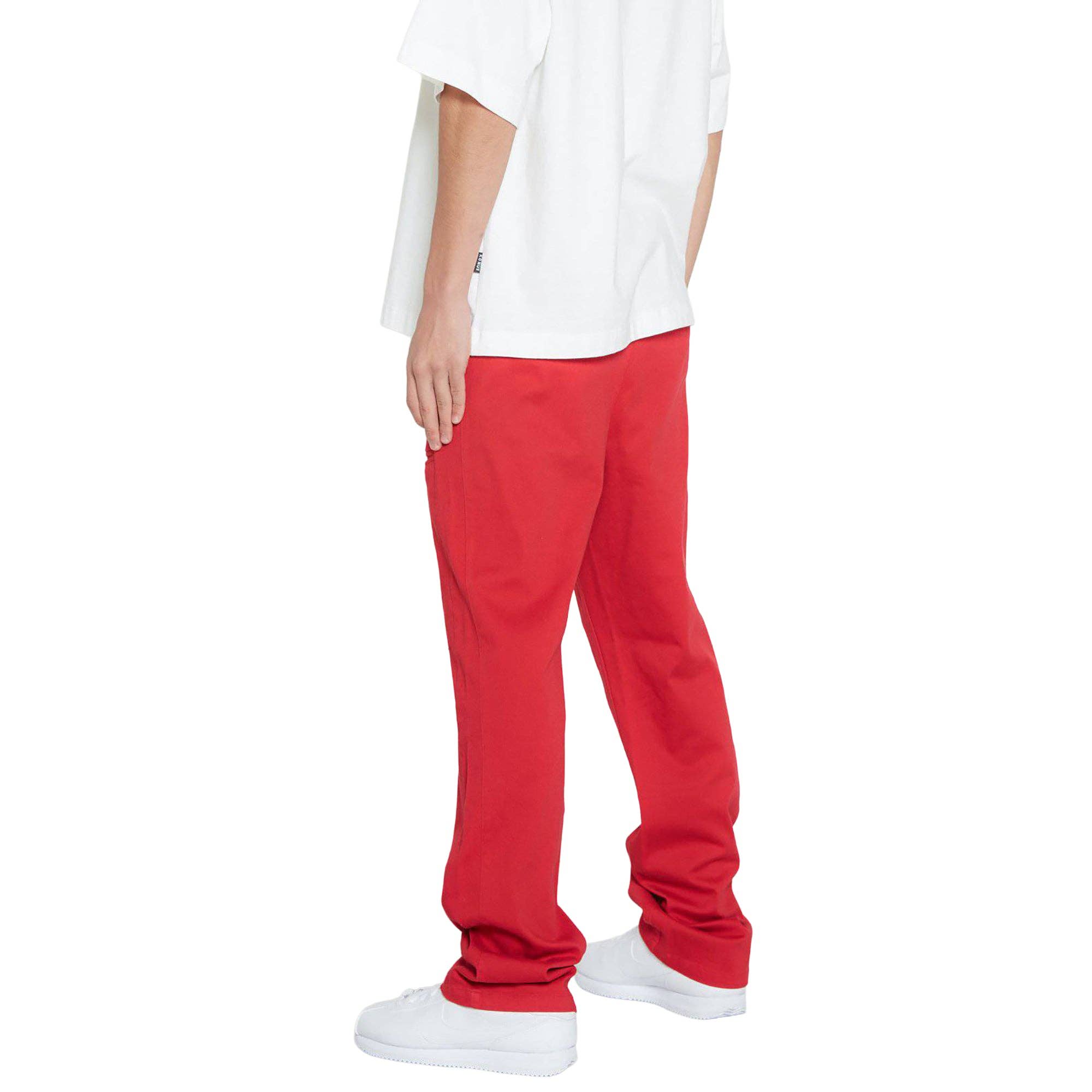 Konus Men's Baggy Chino Pants in Red for wholesale on Faire2