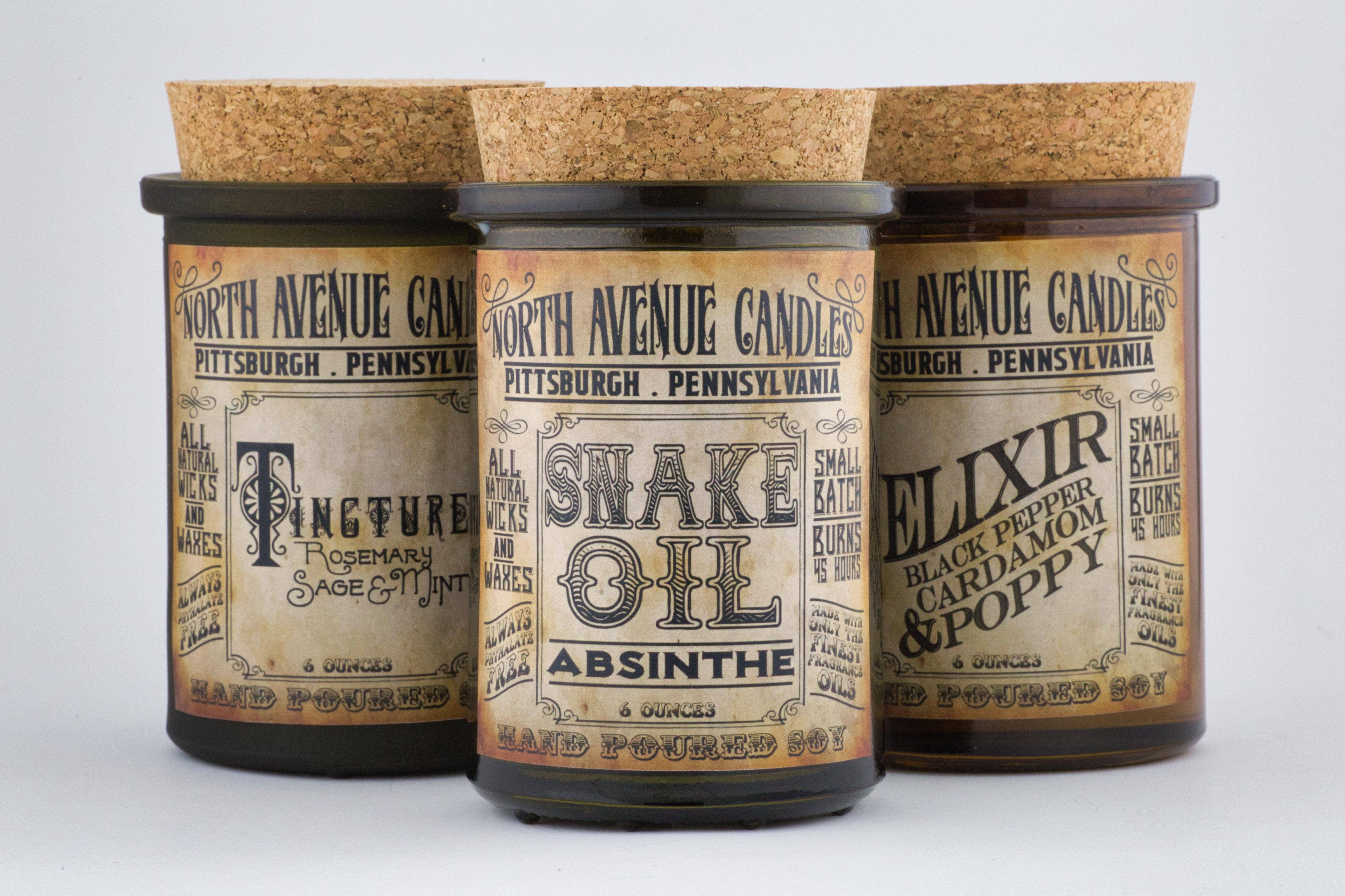 North Ave Candles - Wholesale Jar/Filled Candle - The Apothecary / Tincture / Rosemary, Mint, + Sage2