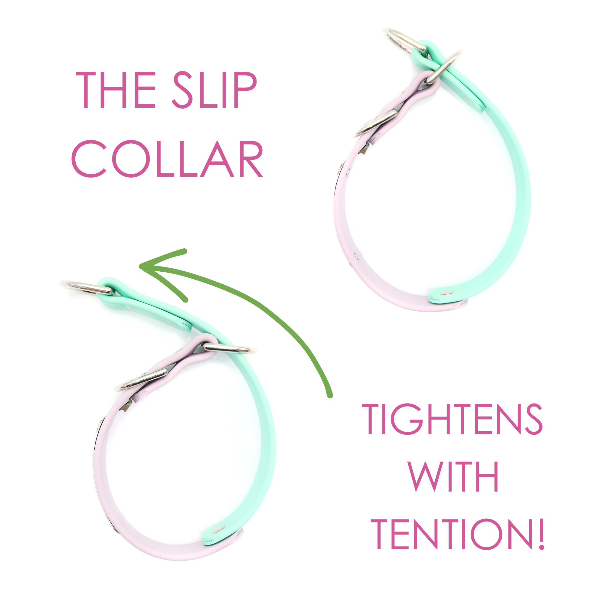 Mimi Green - Wholesale Pet Collar - Dog - Waterproof Biothane Slip Dog Collar - Two Tone5