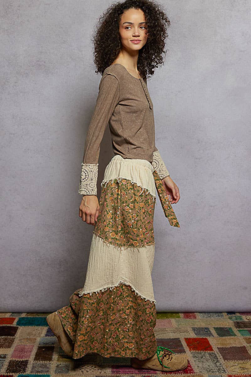 Pol Clothing - Wholesale Pants - Women's - Double gauze frayed edge detail woven pants16