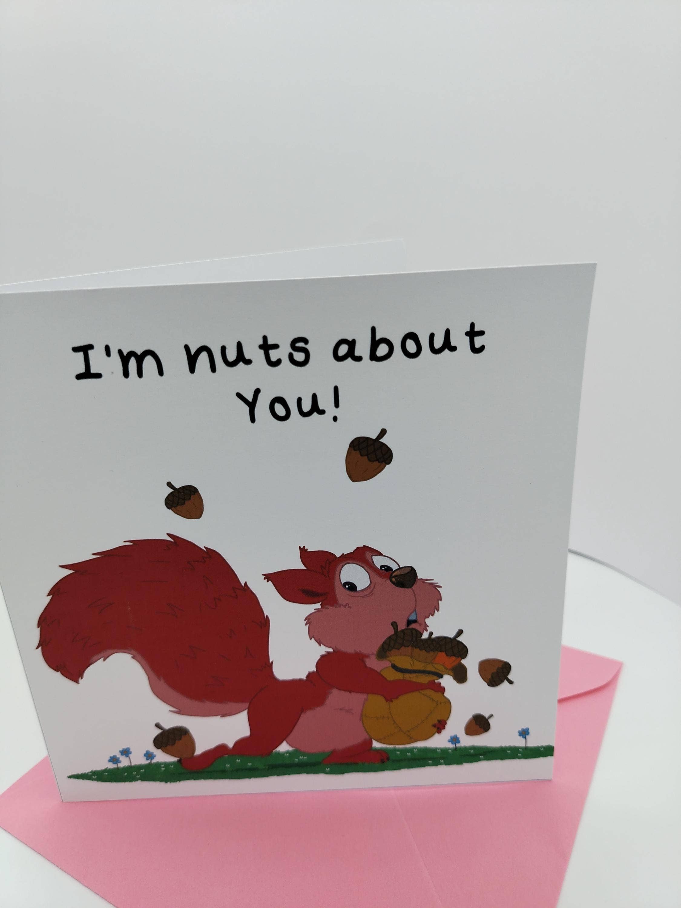 Rebecca Gladys – wholesale Birthday card – Squirrel Birthday Card: Punny 'I'm Nuts About You' Greeting8