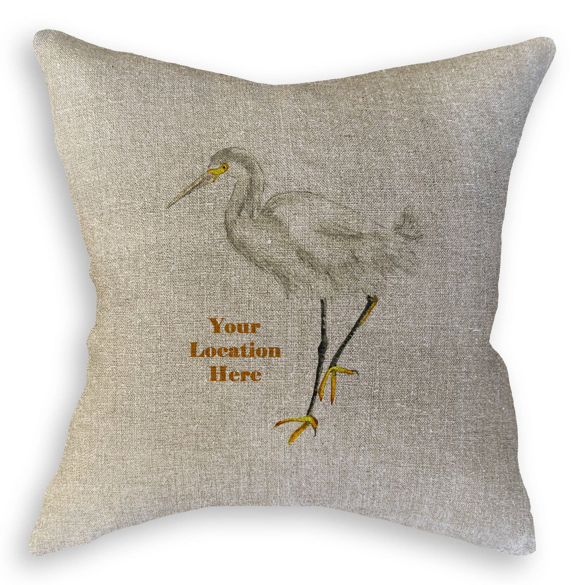 French Graffiti - Wholesale Tea Towel - Egret with Location10