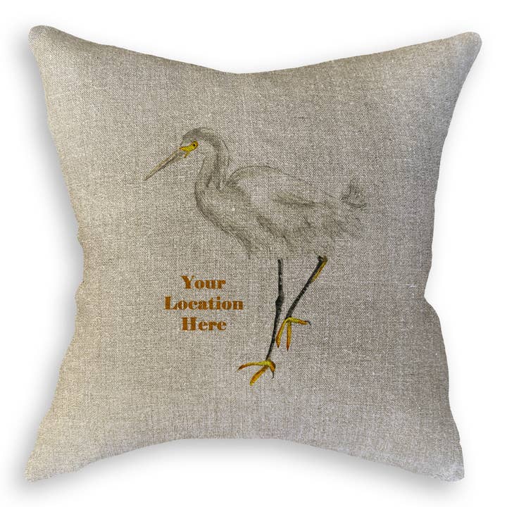 French Graffiti - Wholesale Tea Towel - Egret with Location10