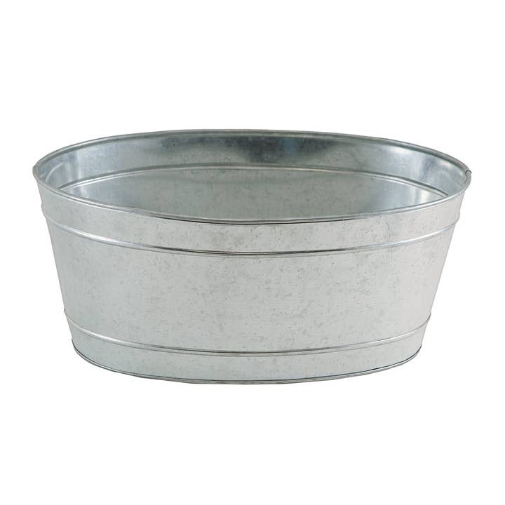 Small Oval Galvanized Tub for wholesale by ACHLA Designs