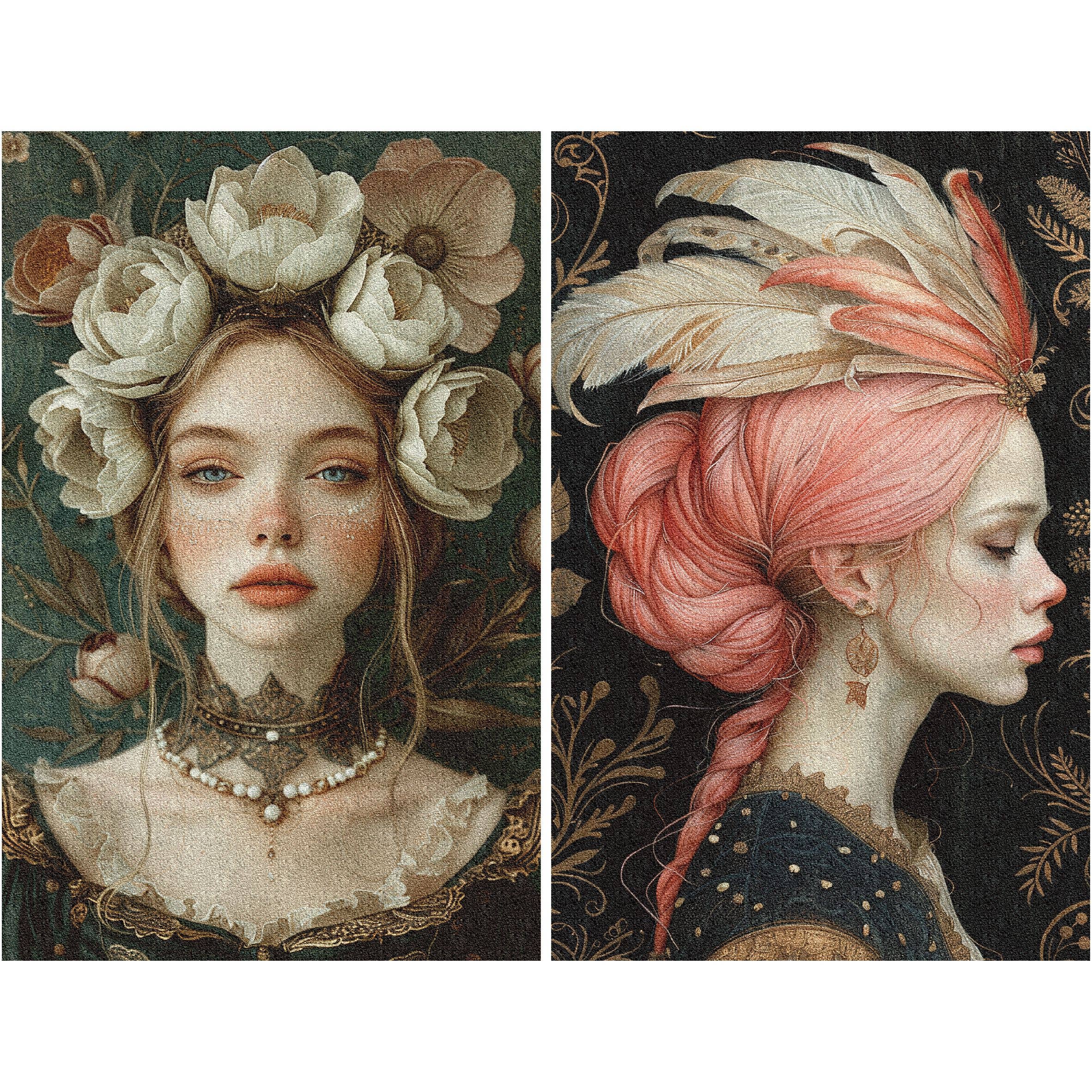 Craft Kreatively – wholesale Hantverkstillbehör – Ricepapper för decoupage med damer i hattar - A4, 6 ark – Crafts7