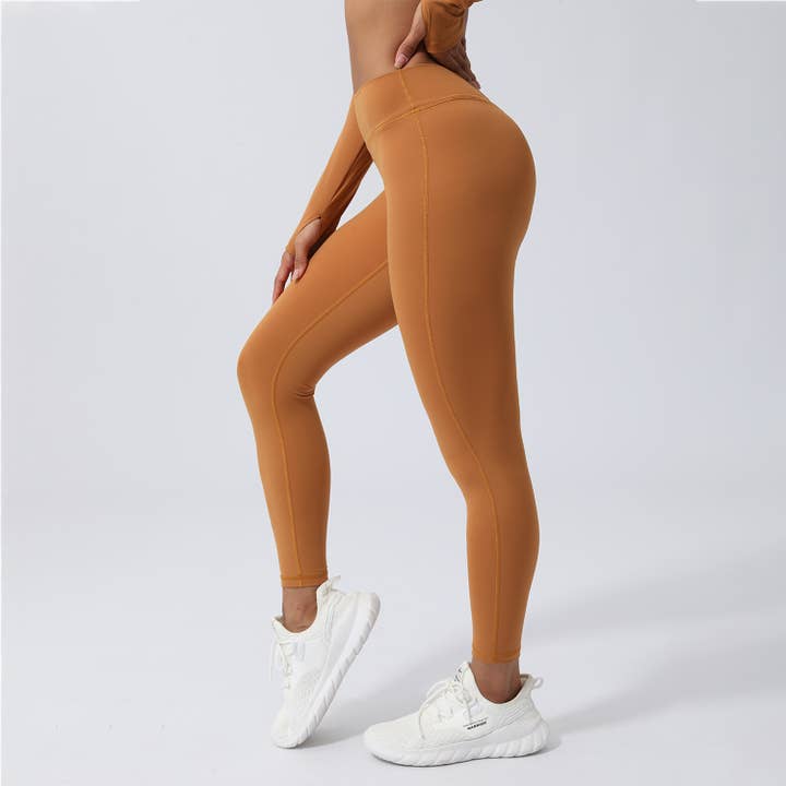 Sodalemon - Wholesale Athletic/Lounge Leggings - Women's - Women Peach Hip V Cross Back Fitness Yoga Leggings9