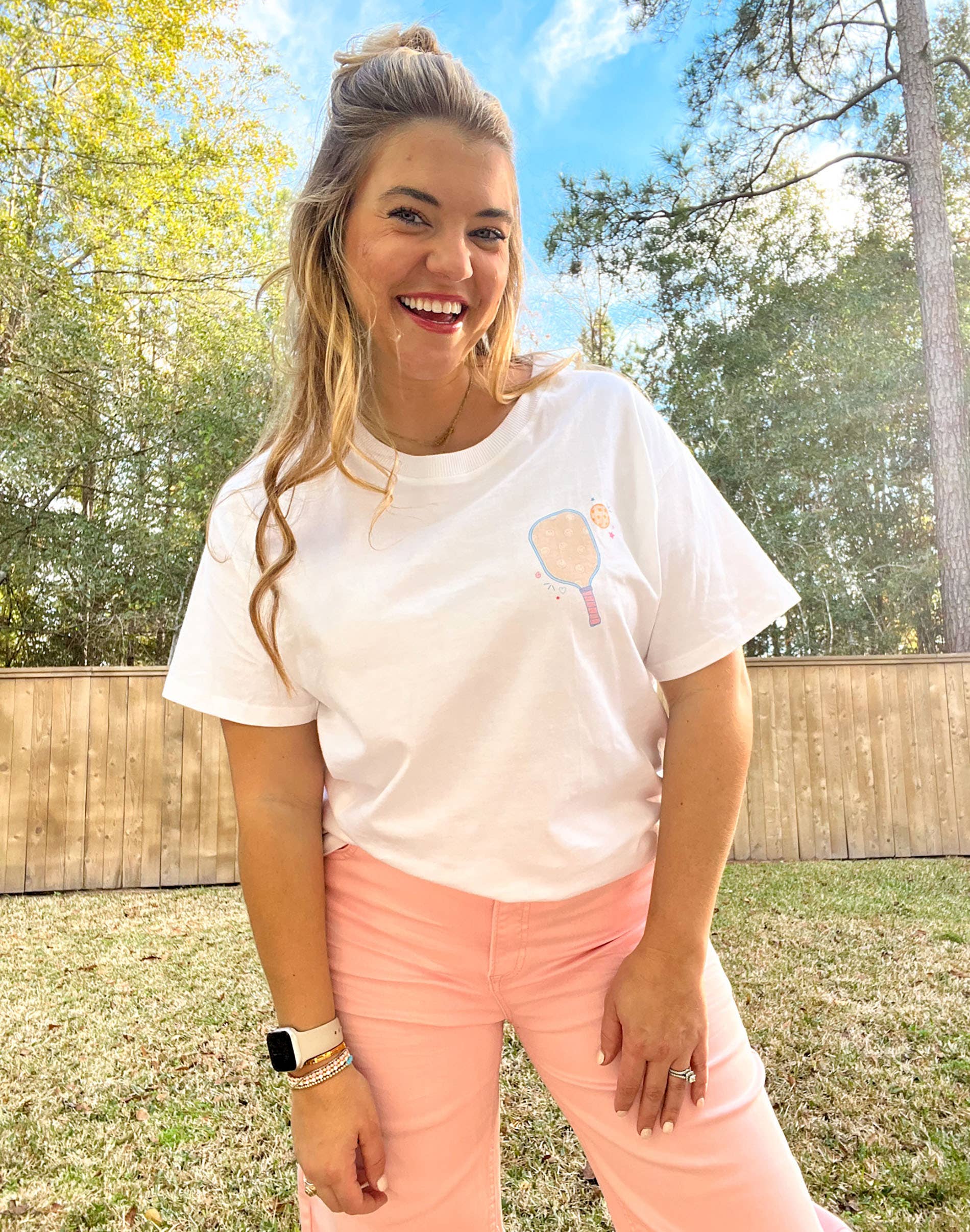 Callie Danielle - Wholesale T-shirt met print - Dames - Pickleball - Callie Tee - Wit1