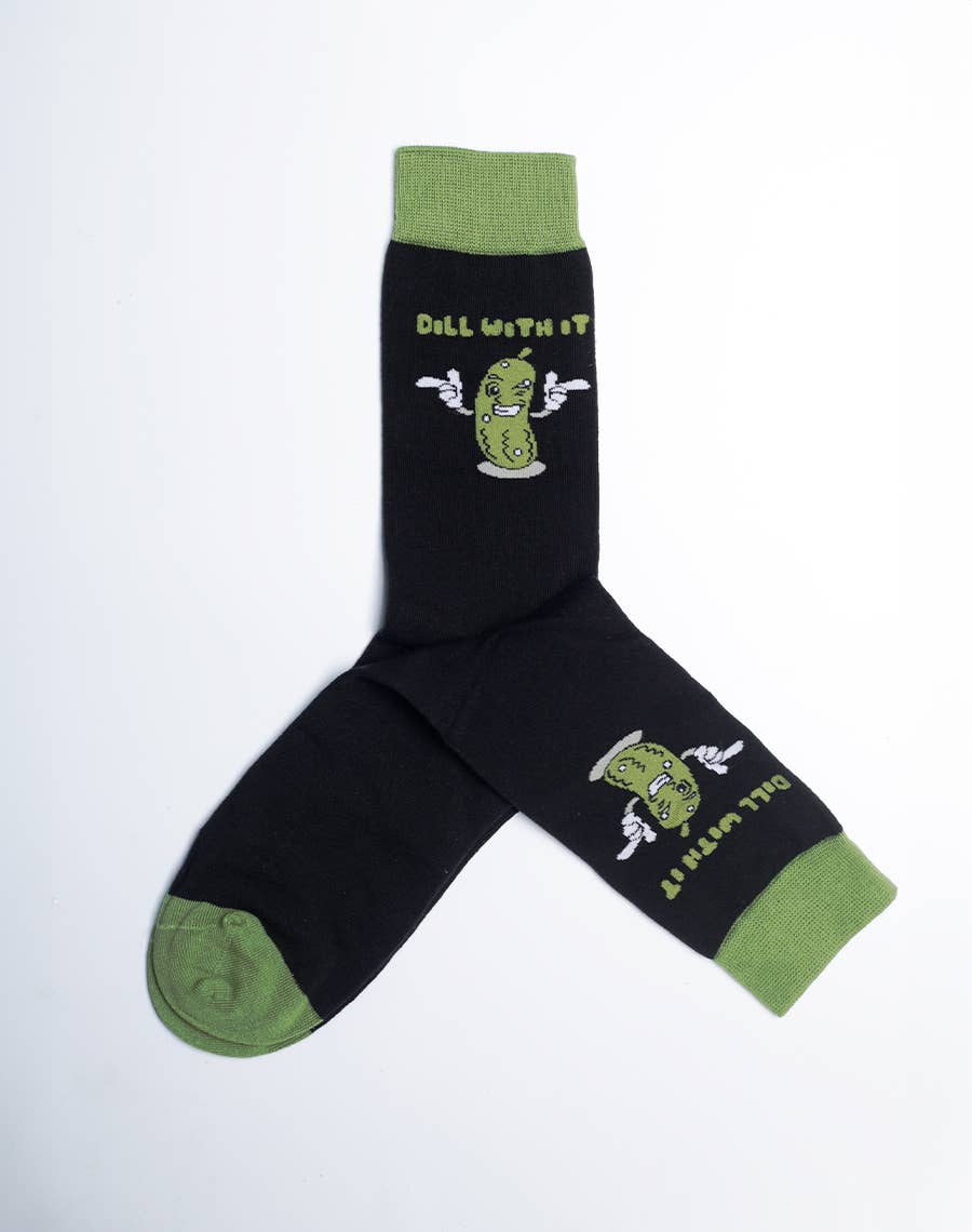 Just Fun Socks - Wholesale Socks - Men's - Men's Dill With It Pickle Crew Socks0