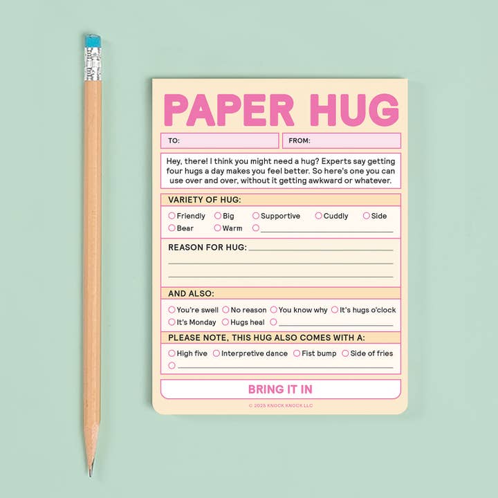 Knock Knock - Wholesale Notepad - Paper Hug Nifty Note (Pastel Version)
