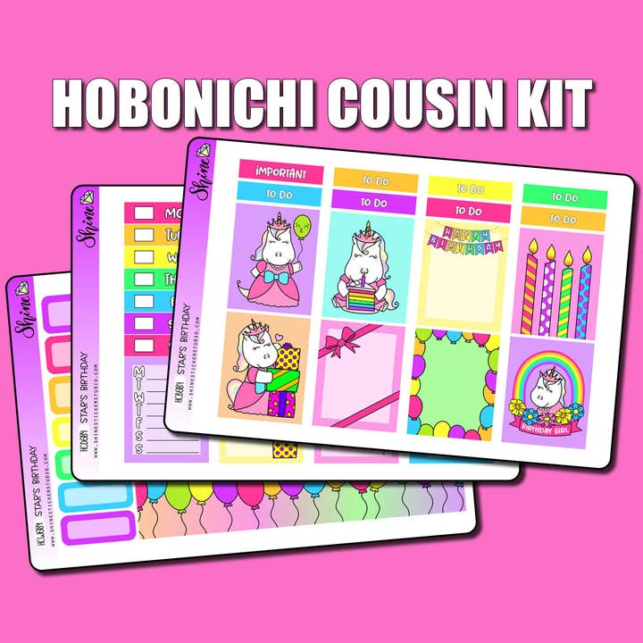 Star's Birthday Hobonichi Cousin Klistermärkeskit för wholesale av Shine Sticker Studio