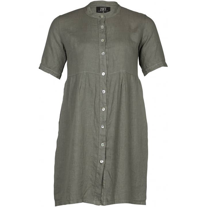 Linenkjole med knaplukning for engroshandel hos ZOEY