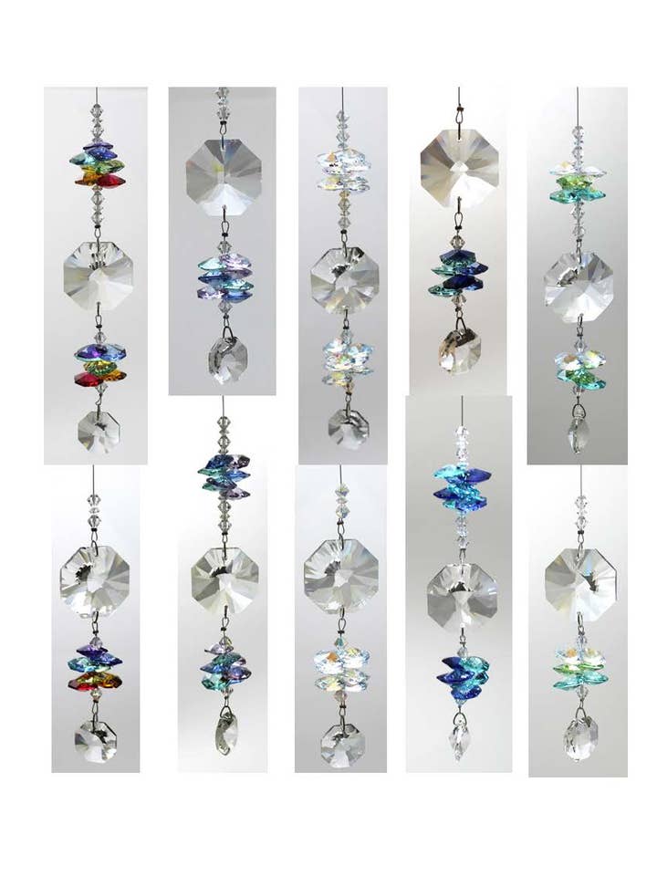 10 pc. Multi-Octagon Strands Suncatcher Assortment for wholesale by Silver Deer Crystal
