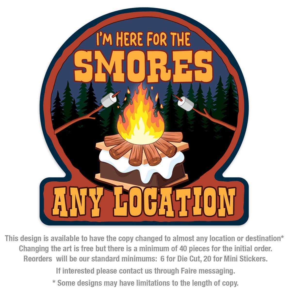 RetroPlanet – Großhandel Aufkleber für Telefon und Laptop – Kids Camp Here For Smores States Mini-Aufkleber, 20 ct3