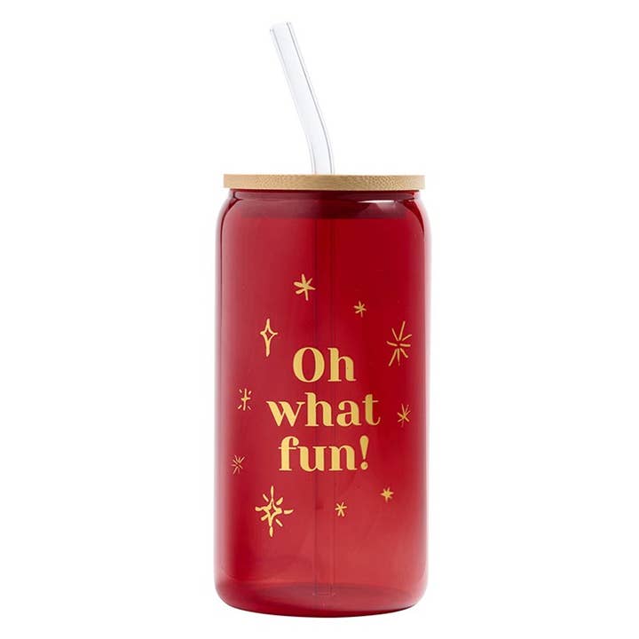 Santa Barbara Design Studio by Creative Brands - Wholesale Drinking Glass/Cup - 16oz Glass Tumbler - Oh What Fun!