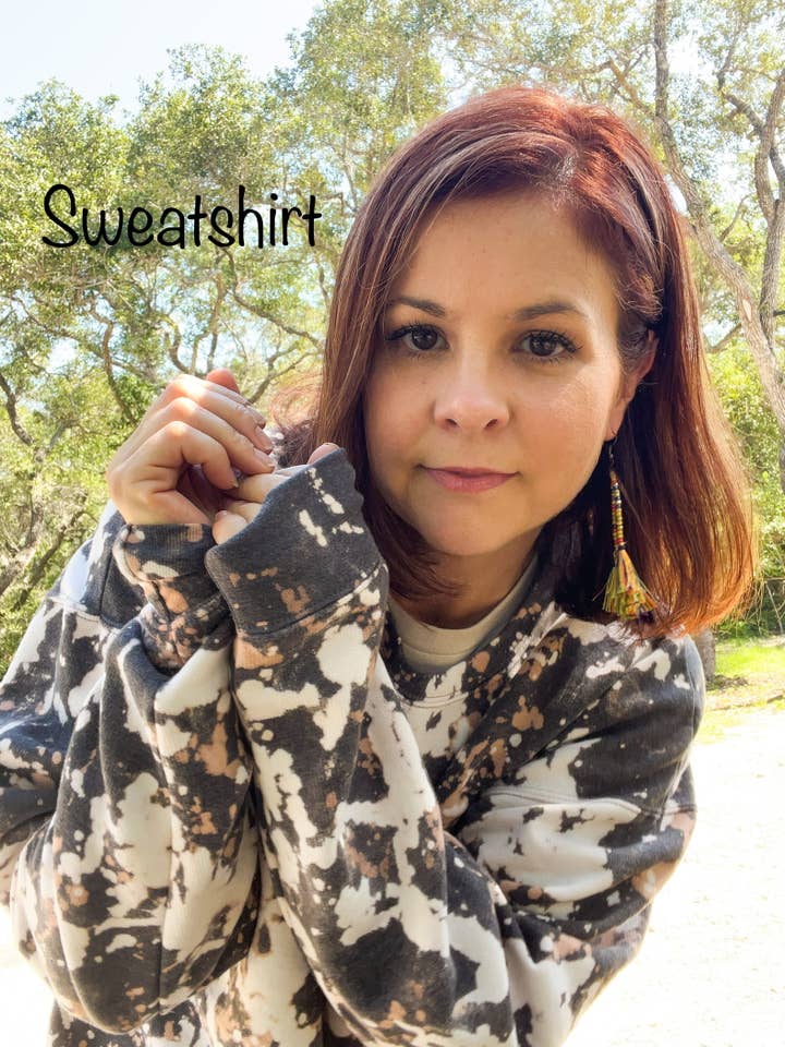 Mama Pop Apparel - Wholesale Sweatshirt - Women's - "Cow Hide" Bleached Sweatshirt1